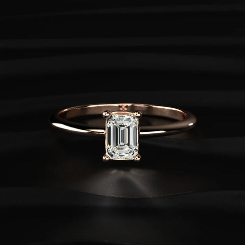0.5Ct Emerald Cut Solitaire Ring | Earthly Jewels