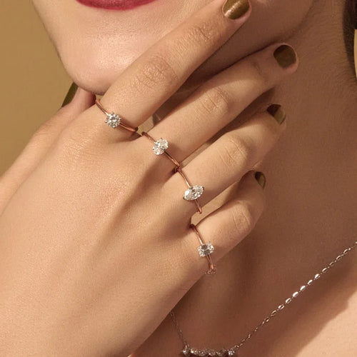 0.5Ct Emerald Cut Solitaire Ring | Earthly Jewels | Model image