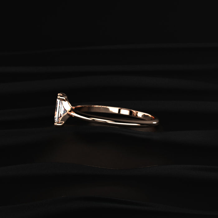 0.5Ct Emerald Cut Solitaire Ring | Earthly Jewels