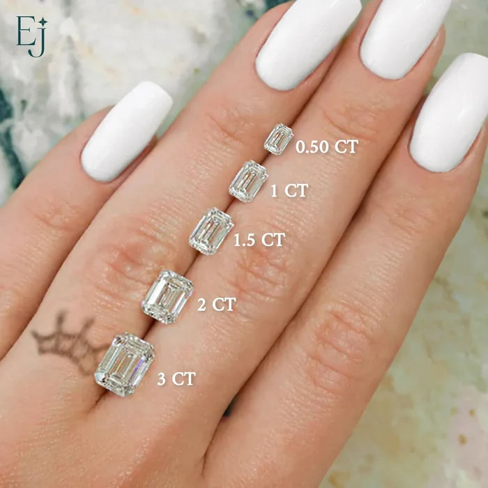 0.5Ct Emerald Cut Solitaire Ring