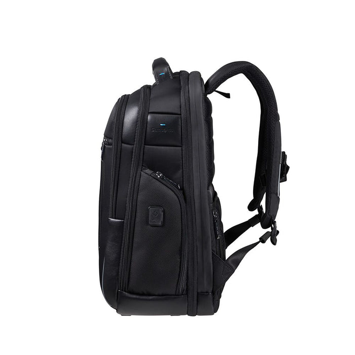 Samsonite Spectrolite 3.0 17.3" laptop backpack in black with padded compartments and adjustable straps.