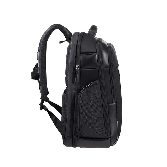 Samsonite Spectrolite 3.0 17.3" laptop backpack in black with padded compartments and adjustable straps.