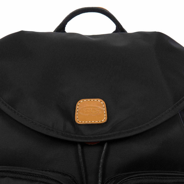 Bric's X Travel black 2 pocket backpack with adjustable straps and sleek design, ideal for travel and daily use.