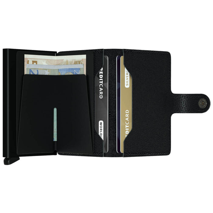 Secrid 4-6 Cards & Notes - Mini Wallet Stitch - Crisple Black | Case Luggage