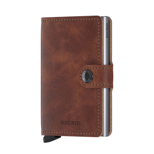 Secrid 4-6 Cards & Notes - Mini Wallet Stitch Vintage Brown | Case Luggage