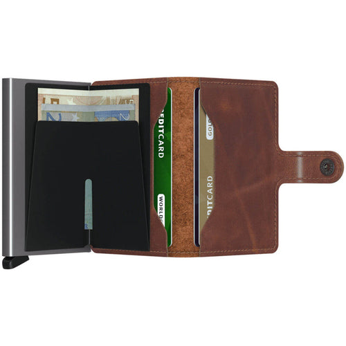 Secrid 4-6 Cards & Notes - Mini Wallet Stitch Vintage Brown | Case Luggage