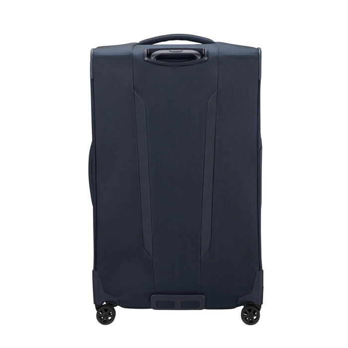 79cm Samsonite Respark spinner suitcase in midnight blue with smooth wheels and durable exterior for check-in travel.