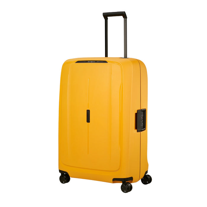 Radiant yellow Samsonite 81cm Spinner Suitcase, featuring a durable design for check-in luggage.