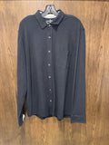 Tailor Vintage Men’s XL Slim Fit Black Long Sleeve Knit Button Up Shirt