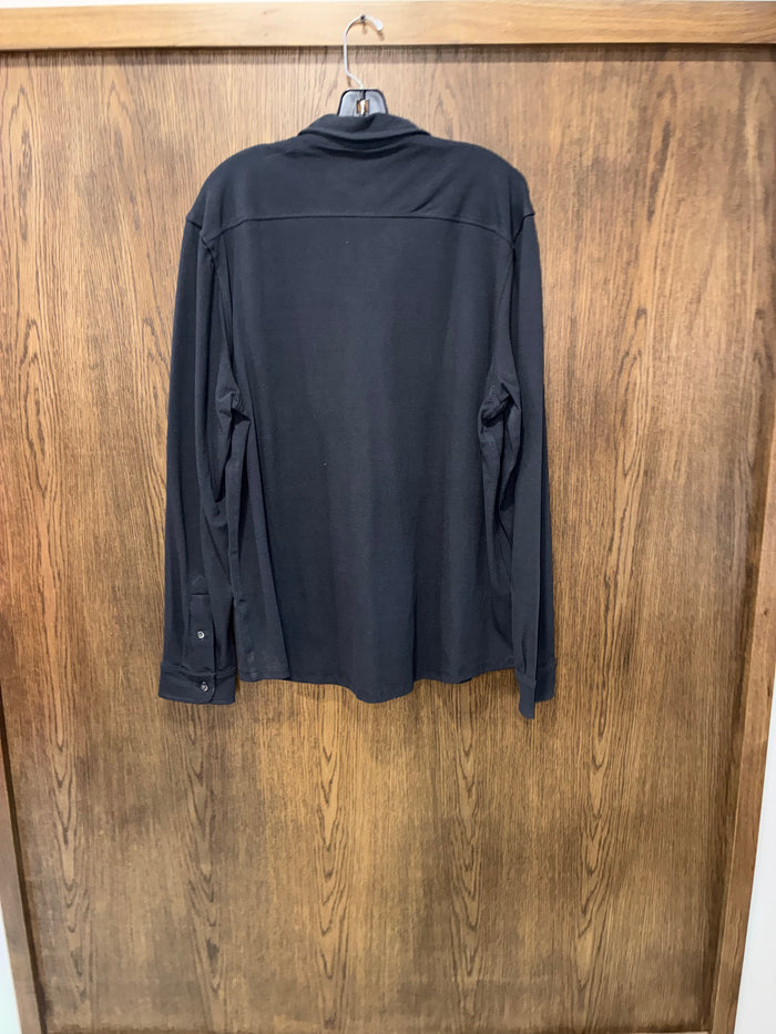 Tailor Vintage Men’s XL Slim Fit Black Long Sleeve Knit Button Up Shirt