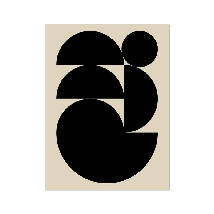 Abstract Shells No 1 - Black & Beige Abstract Wall Art - Unframed - Beach House Art
