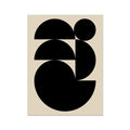 Abstract Shells No 1 - Black & Beige Abstract Wall Art - Unframed - Beach House Art