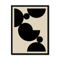 Abstract Shells No 4 - Black & Beige Abstract Wall Art - Framed - Beach House Art