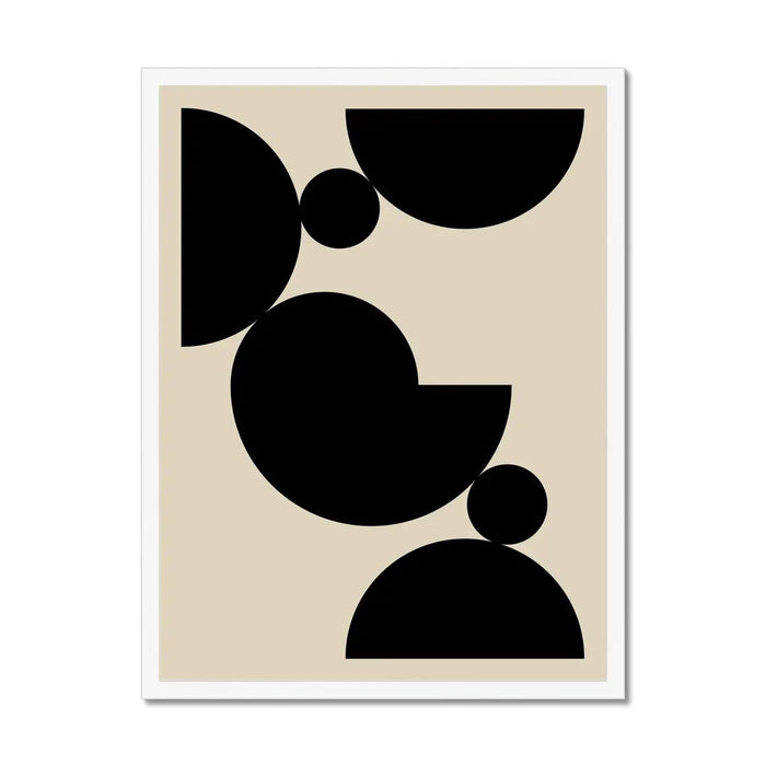 Abstract Shells No 4 - Black & Beige Abstract Wall Art - Framed - Beach House Art