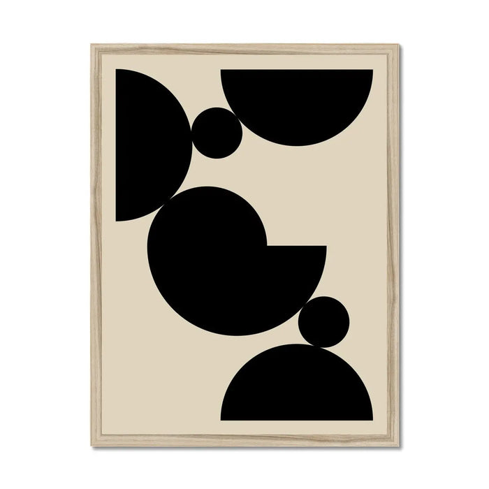 Abstract Shells No 4 - Black & Beige Abstract Wall Art - Framed - Beach House Art