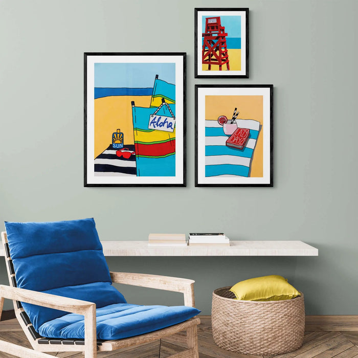 Aloha: Colourful Coastal Art - Framed - Beach House Art