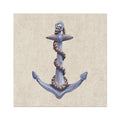 Anchor painting - nautical painting of anchor and rope on vintage paper