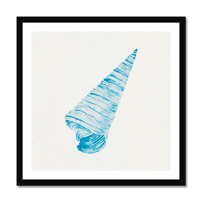 Aqua Watercolour Cone Shell Painting | Shell Print Wall Art - Framed Wall Art