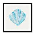 Aqua Watercolour Fan Shell Painting | Shell Print Wall Art - Framed Wall Art