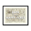 Bath is our Happy Place Art Print | Vintage Map Print of Bath - Framed Wall art