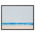 Beach On a Clear Day | Blue Sea Painting - Framed Canvas