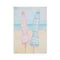 Beach Painting | Seascape Striped Umbrellas | Pastel - Unframed