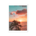 Beach Sunset Photo | Sunset and Palm Photography Print - Unframed Art Print
