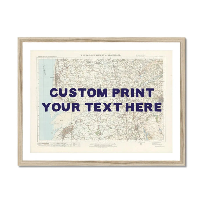 Blackpool Personalised Map Art Print | Custom Map of Blackpool | Navy Hand Drawn Font - Framed Wall Art