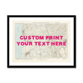 Blackpool Personalised Map Print | Map of Blackpool | Pink Hand Drawn Font - Framed Map Print