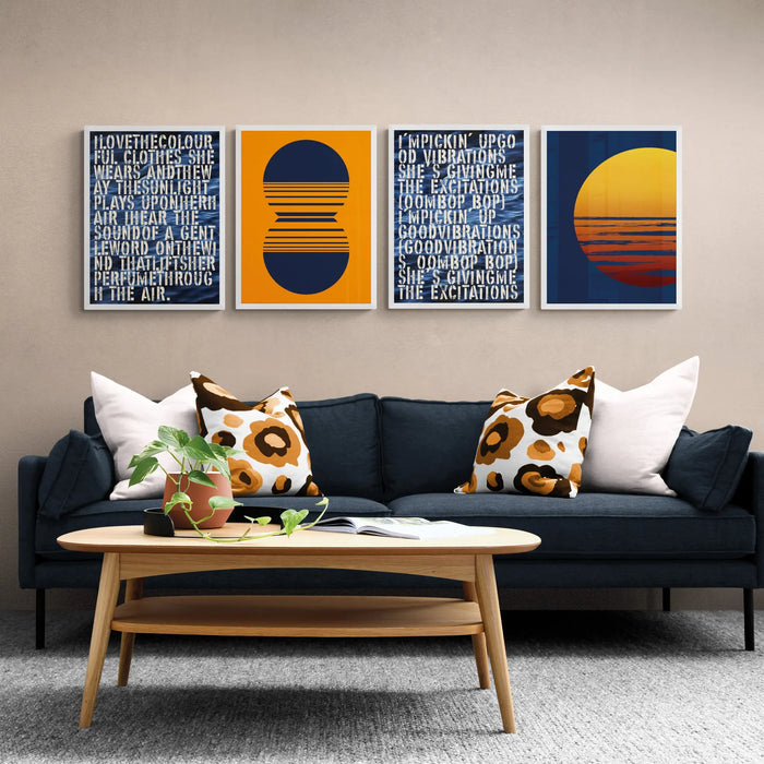 Blazin' Sunset - Graphic Wall Art - Framed - Beach House Art