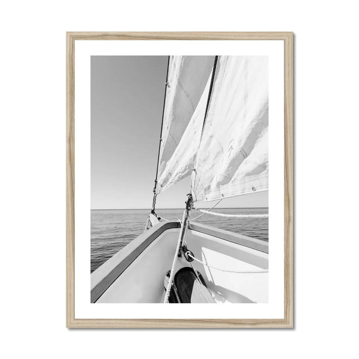 Bow Horizon (Black & White Photography) - Framed - Beach House Art
