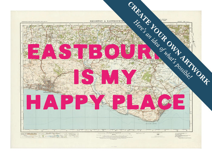 Custom Map Print of Brighton | Personalised Map Print | Map Wall Art - Unframed wall art