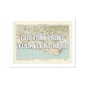 Custom Map Print of Brighton in White Vintage Font | Personalised Map Print | Map Wall Art - Unframed Wall Art