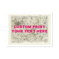Custom map of Bristol & Bath in Pink Hand Drawn Font | Personalised Map Print | Map prints - Unframed wall art