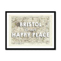 Bristol is our Happy Place Art Print | Vintage Bristol Map Print | Bristol - Framed Wall Art