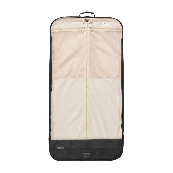 Briggs & Riley Baseline 2 classic garment bag in black, showcasing a sleek design with spacious storage for clothing.
