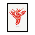 Hand painted Coral art Print (Red Coral No 4) - Framed