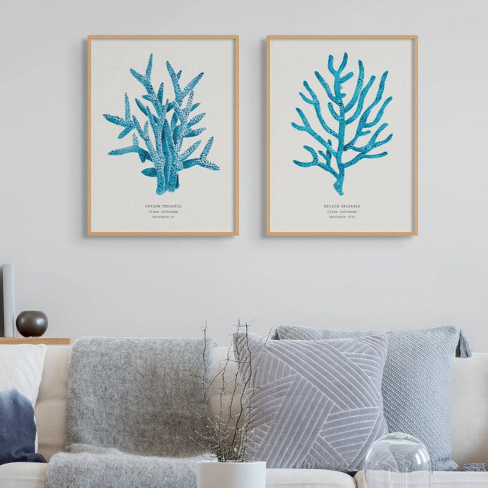 coral art print - original coral painting from beach house art. blue coral wall art