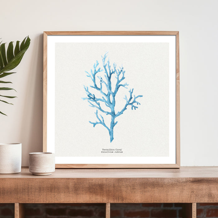 Coral Wall Art | Vermillion Coral Painting - Unframed - Beach House Art