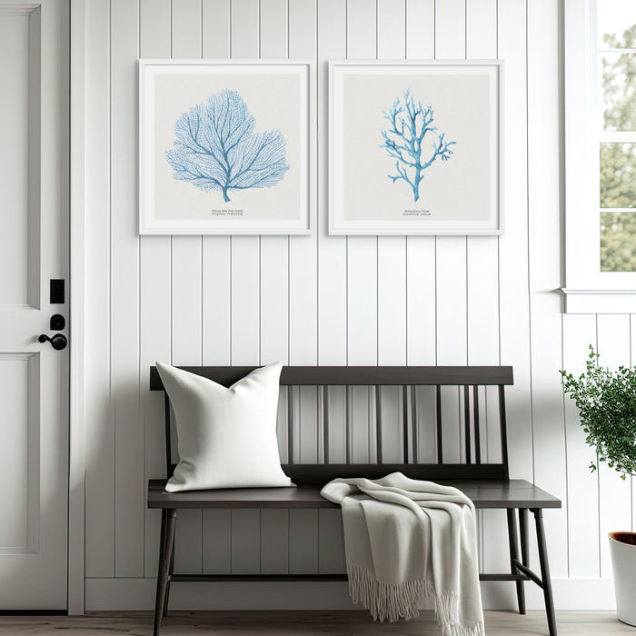 Coral Wall Art | Vermillion Coral Painting - Unframed - Beach House Art