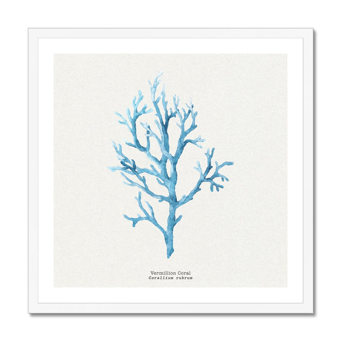 Coral Art Wall Art | Vermillion Coral Painting - Framed - Beach House Art