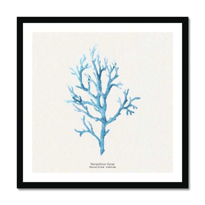 Coral Art Wall Art | Vermillion Coral Painting - Framed - Beach House Art