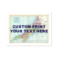 Map Print of Cornwall | Personalised Map Art Print with Navy Font - Unframed Wall Art