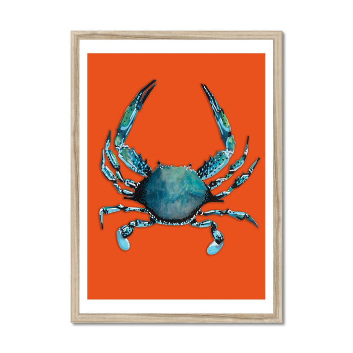 Crab Print (Orange) | Bold Colourful Kitchen Wall Art - Unframed