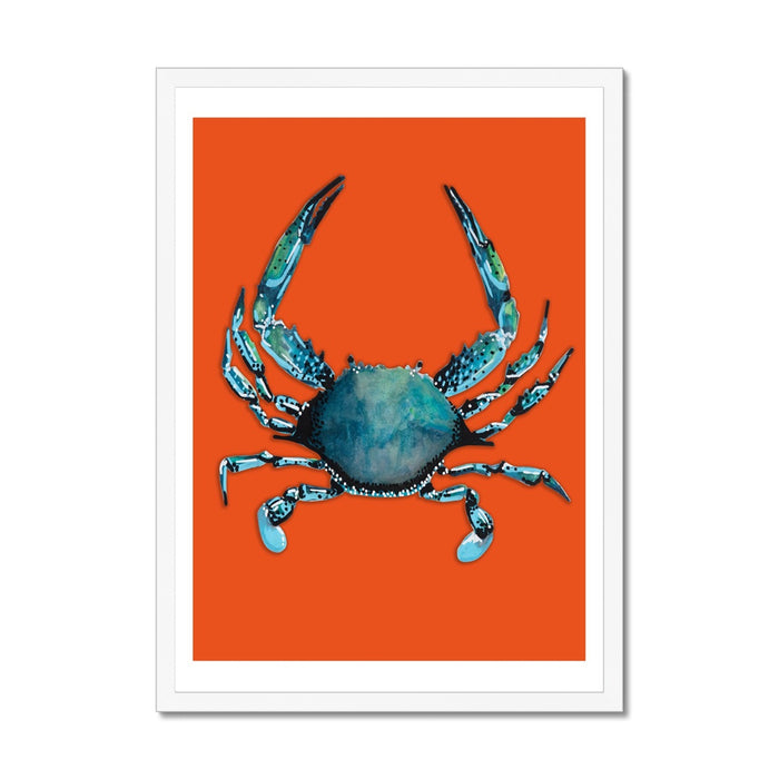 Crab Print (Orange) | Bold Colourful Kitchen Wall Art - Unframed