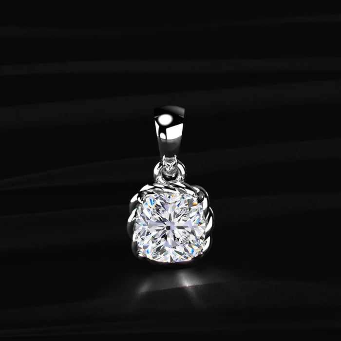 Cushion Cut Diamond Solitaire Pendant | Earthly Jewels