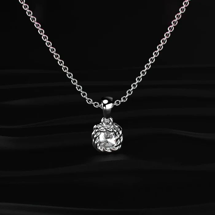 Cushion Cut Diamond Solitaire Pendant | Earthly Jewels | Back Image