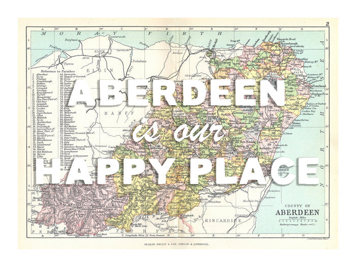 Aberdeen custom map print