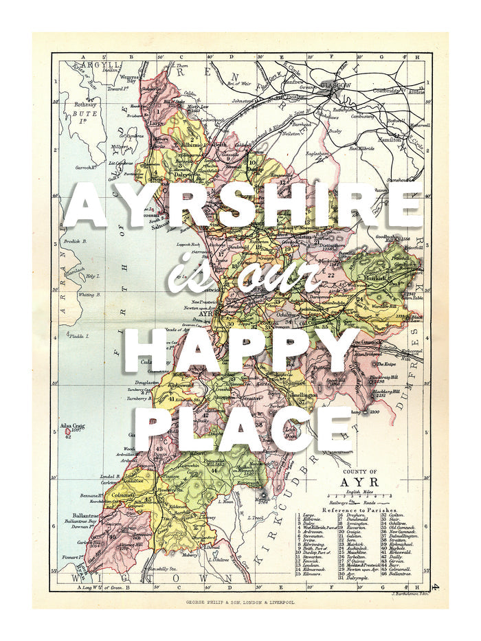 Ayrshire custom map print