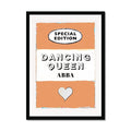 Dancing Queen Quote on  Vintage Style Book Cover Print in Orange - Framed